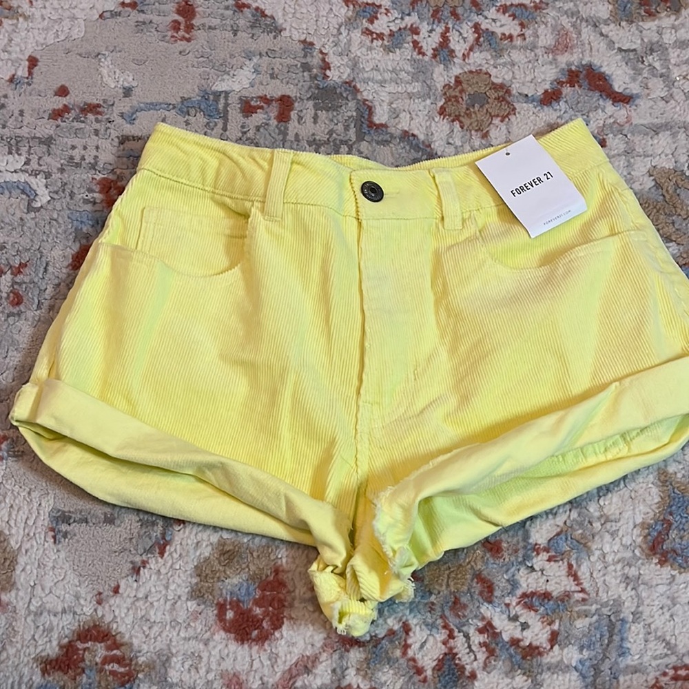Forever21 Corduroy yellow shorts